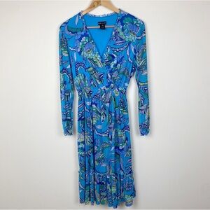 Kate and Lily Blue 🌺 Floral Maxi Dress Sz 10